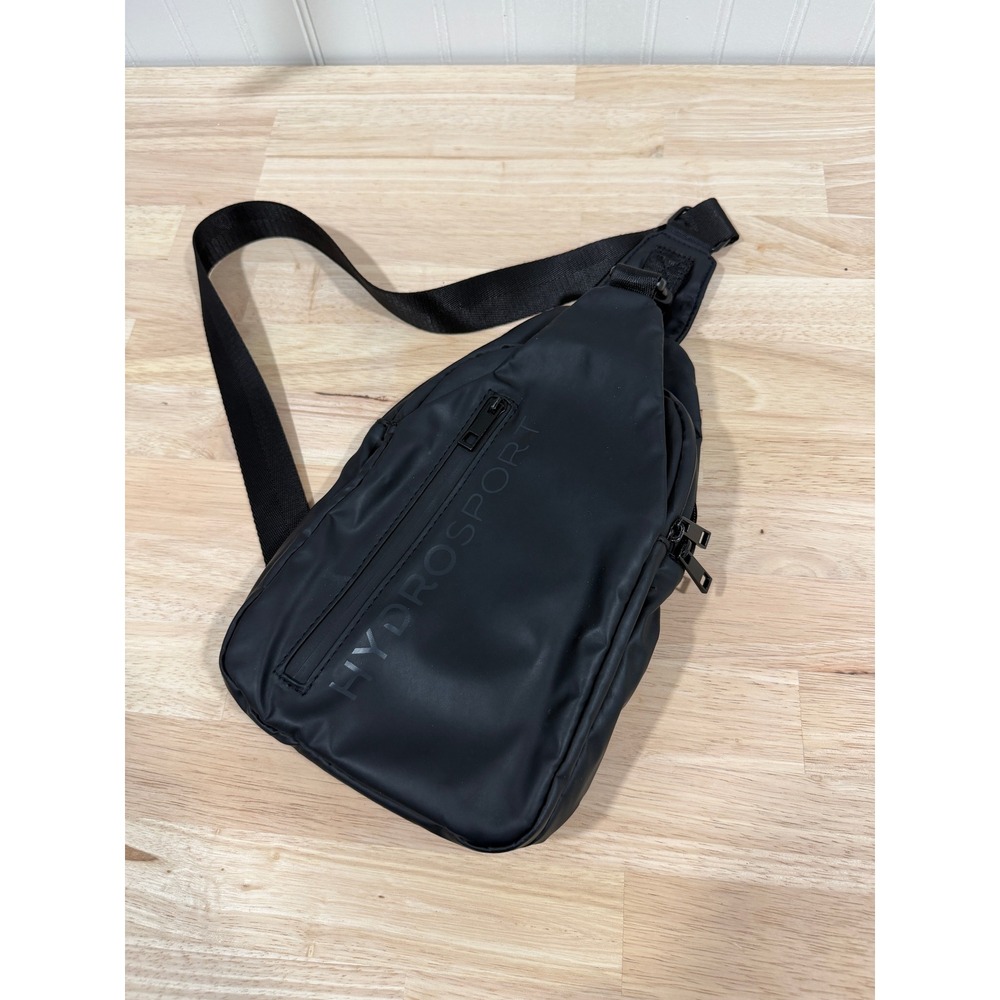 Hydrosport Crossbody Sling Bag Black Athletic Outdoors Travel Hiking Unisex